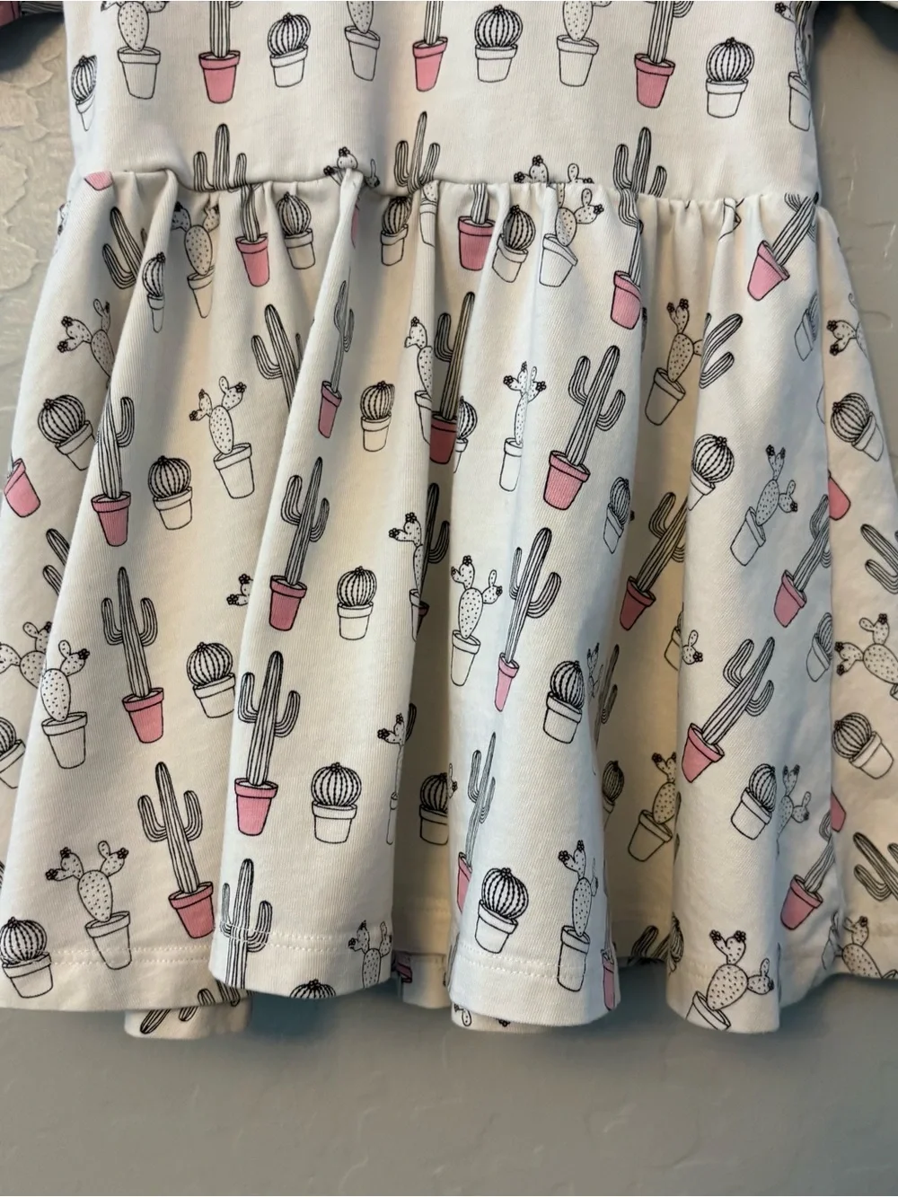 Monica + Andy white black pink cactus print let's dance dress size 12-18 months